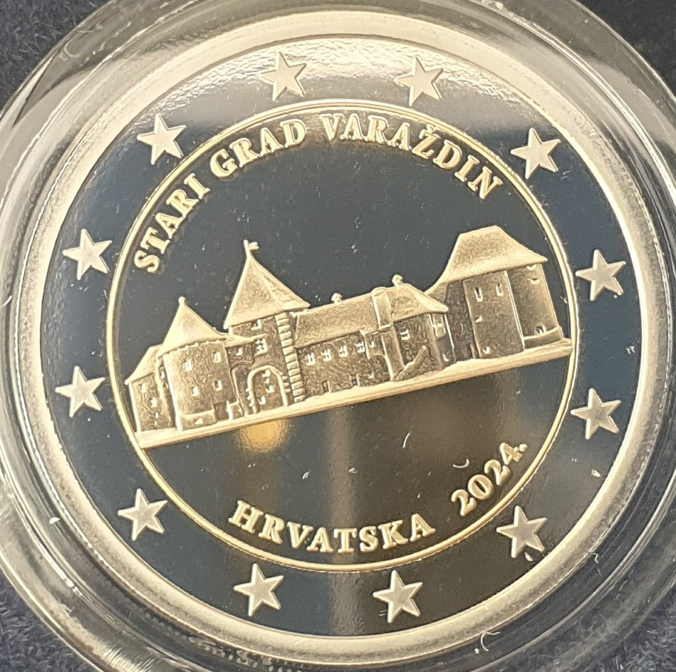 Croatie - 2 Euro 2024, Vieille ville de Varaždin, PREUVE