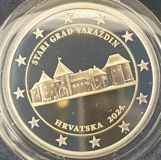 Croatie - 2 Euro 2024, Vieille ville de Varaždin, PREUVE