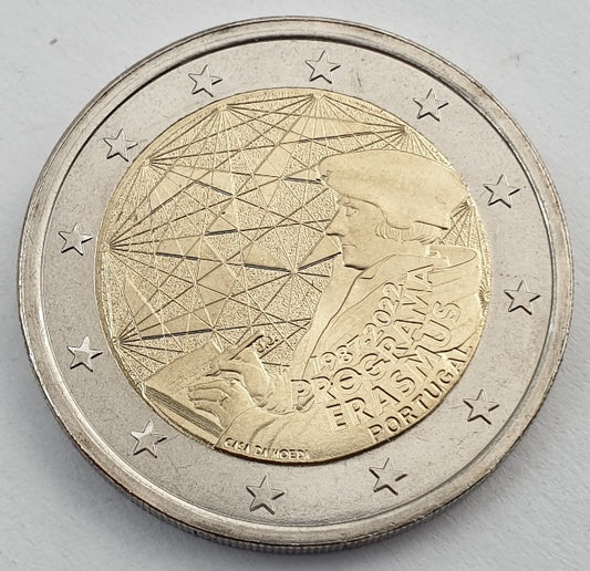 Portugal - 2 euros 2022, 35 ans du programme Erasmus, non circulé