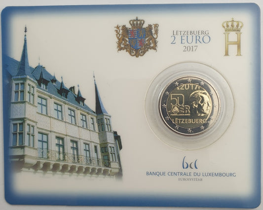 Luxembourg - 2 Euros 2017, Armée des Volontaires Henri Ier, (Carte à pièces)