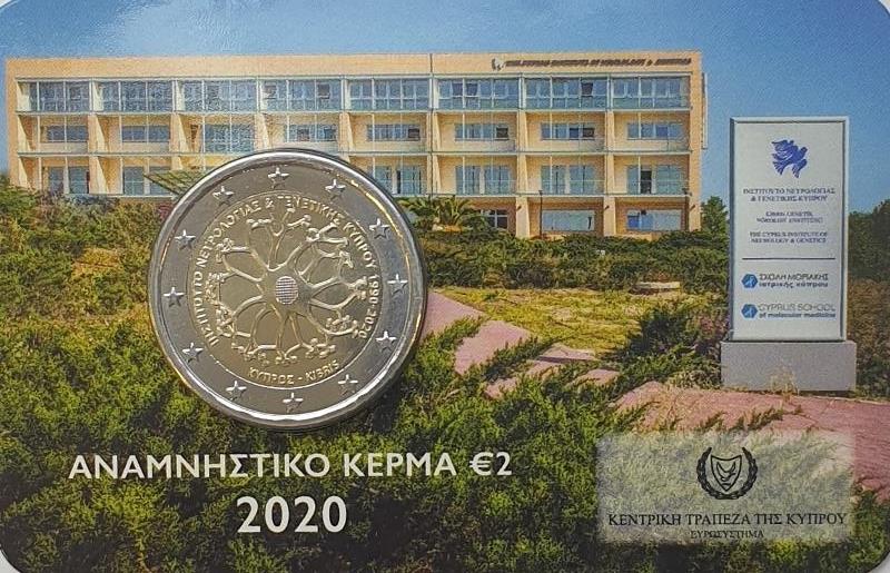 Chypre - 2 euros 2020, non circulée, BU (carte-pièce)