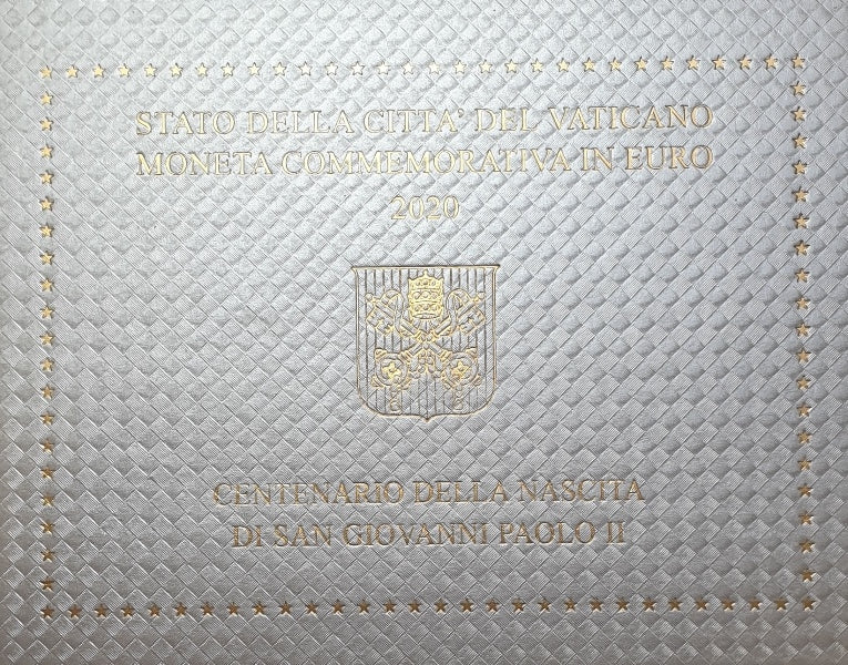 Vatican - 2 euros 2020, Centenaire de la naissance de saint Jean-Paul II, (Carte-pièce)