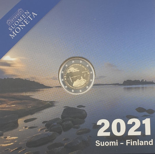 Finlande - 2 Euro 2021, 100 ans d'autonomie - Îles Åland, PREUVE