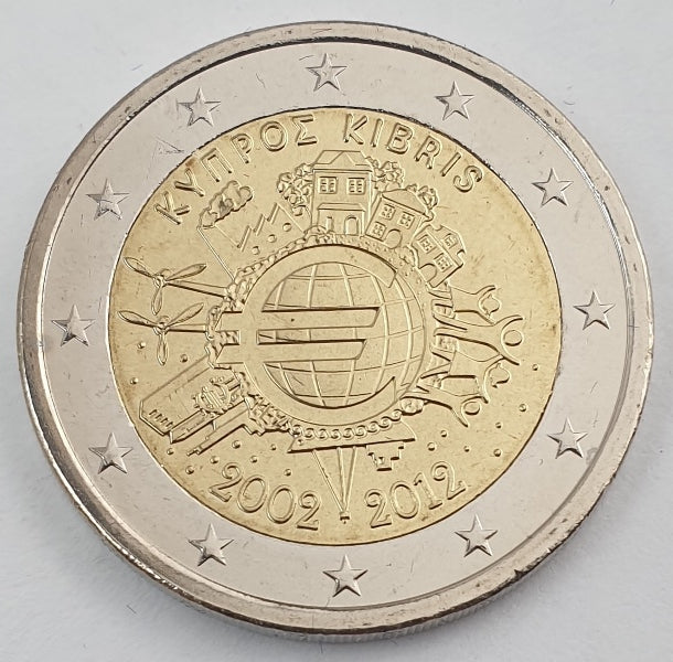 Chypre - 2 euros (Dix ans de l'euro 2002-2012), non circulé
