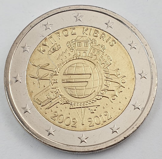 Chypre - 2 euros (Dix ans de l'euro 2002-2012), non circulé