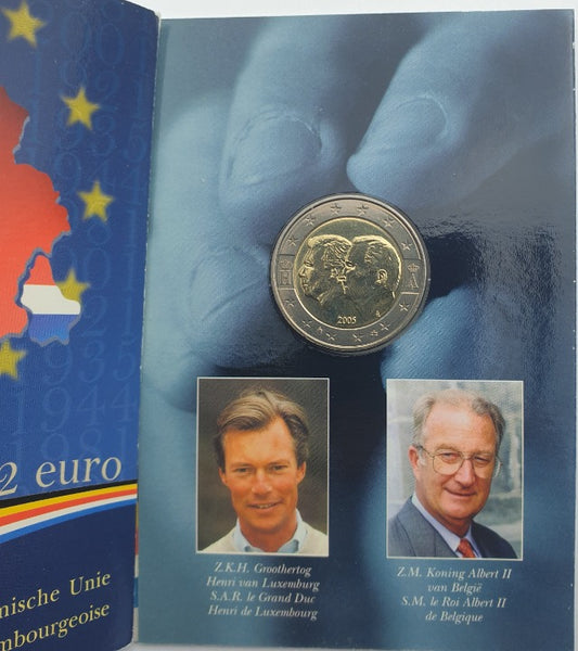 Belgique - 2 euros 2005, Union économique Luxembourg-Belgique, Carte à pièces