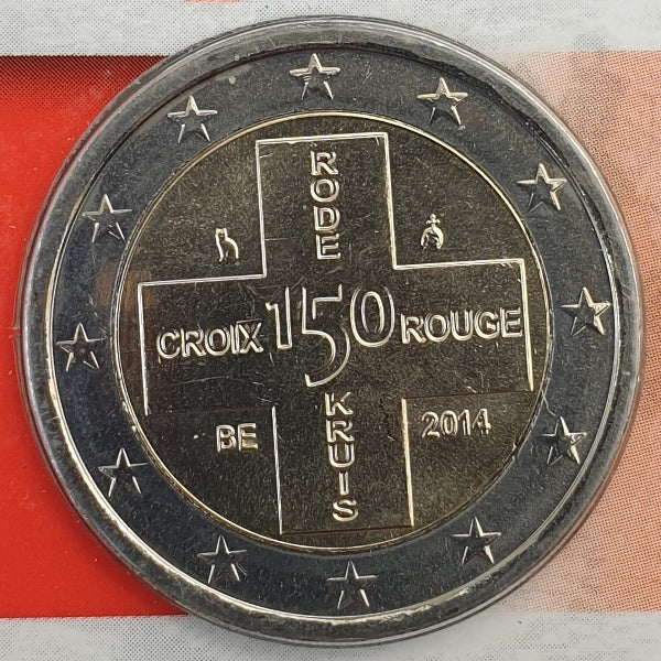 Belgique - 2 euros 2014, Croix-Rouge, (Carte-pièce)