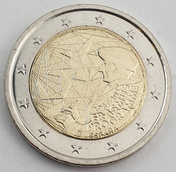 Espagne - 2 euros 2022, 35 ans du programme Erasmus, non circulé