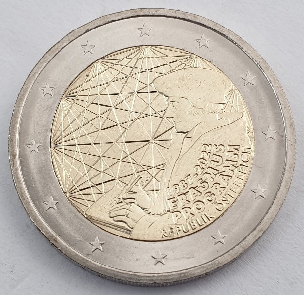 Autriche - 2 euros 2022, 35 ans du programme Erasmus, non circulé
