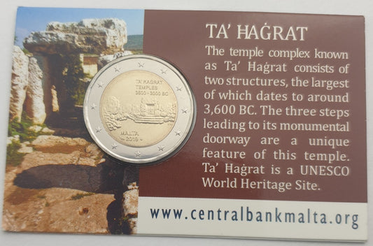 Malte - 2 Euro 2019, Temples TA' ĦAĠRAT, (Coin Card)