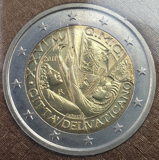 Vatican - 2 euros 2011, 26e Journée mondiale de la jeunesse (carte à pièces)
