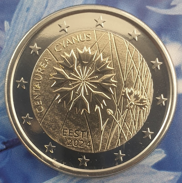 Estonie - 2 euros 2024, Centaure bleu, (carte à pièces)