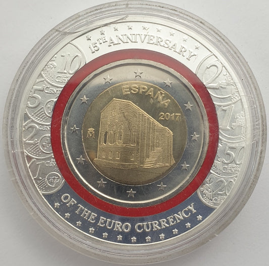 Espagne - 2 euros 2017, étui rouge argenté