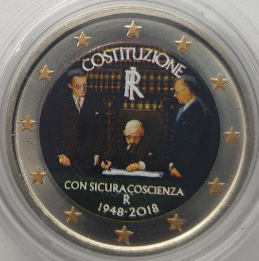 Italie - 2 euros 2018, couleur, non circulée