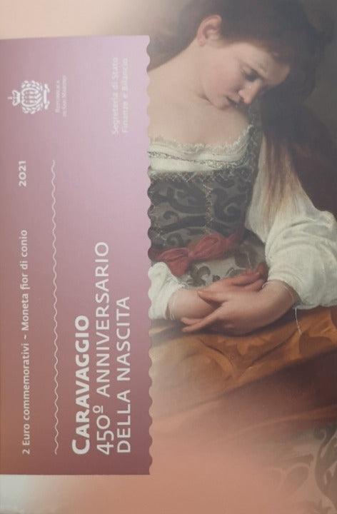 Saint-Marin - 2 Euro 2021, Caravaggio, (Coin Card)