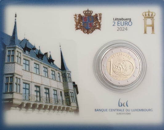 Luxembourg - 2 Euro 2024, 100 ans de l'introduction du franc - Feiersteppler, BU (Coin Card)