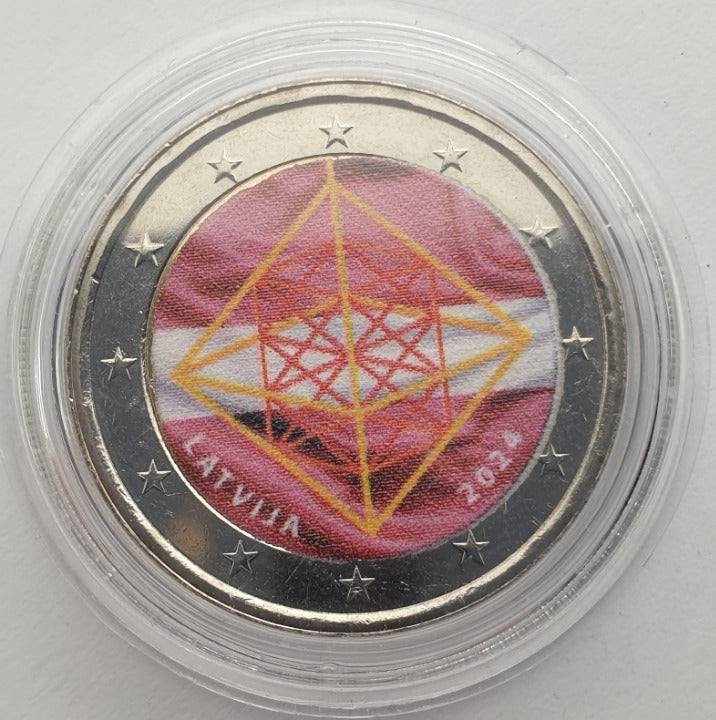 Lettonie - 2 Euro 2024, Pazuris, Couleur