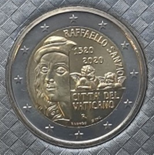 Vatican - 2 euros 2020, 500e anniversaire de la mort de Raphaël (carte-pièce)