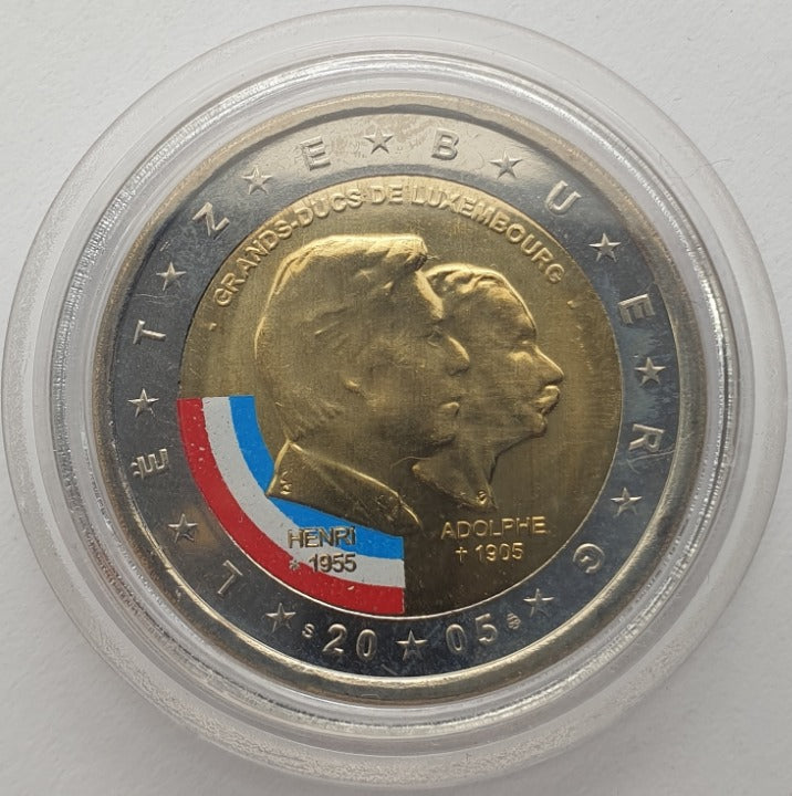 Luxembourg - 2 euros 2005, Grand-Duc Henri et Grand-Duc Adolphe, Couleur