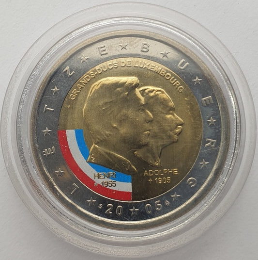 Luxembourg - 2 euros 2005, Grand-Duc Henri et Grand-Duc Adolphe, Couleur