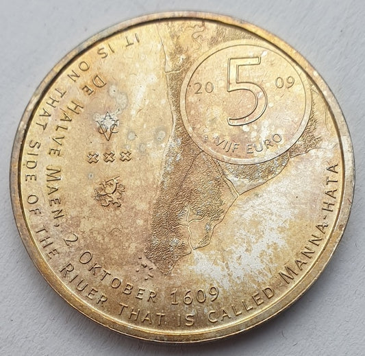 Pays-Bas - 5 Euro 2009, Beatrix, Manhattan