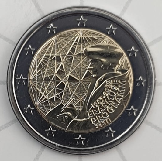 Estonie - 2 euros 2022, 35 ans du programme Erasmus, BU (Carte à pièces)