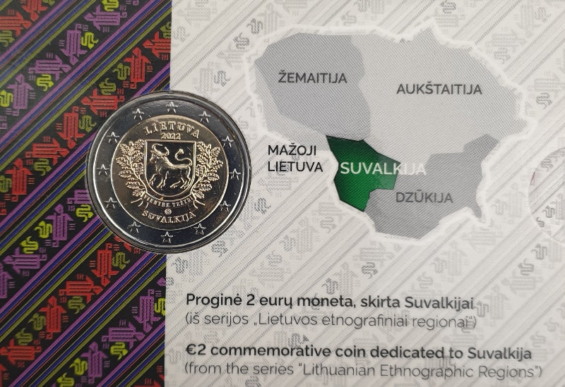 Lituanie - 2 Euro 2022, "Suvalkija", (Coin Card)