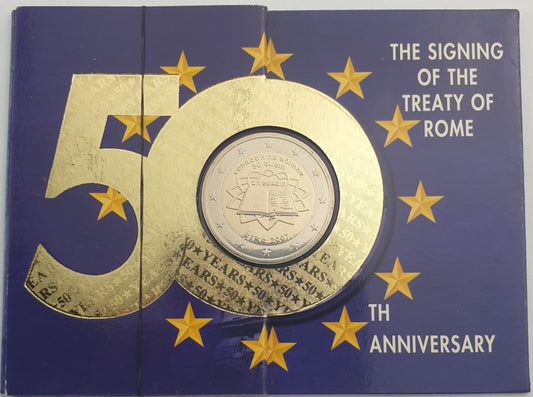 Irlande - Pièce de 2 euros 2007, 50e anniversaire du traité de Rome, Carte commémorative