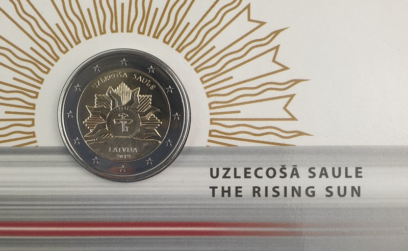 Lettonie - 2 Euro 2019, Soleil Levant, (Carte à pièces)
