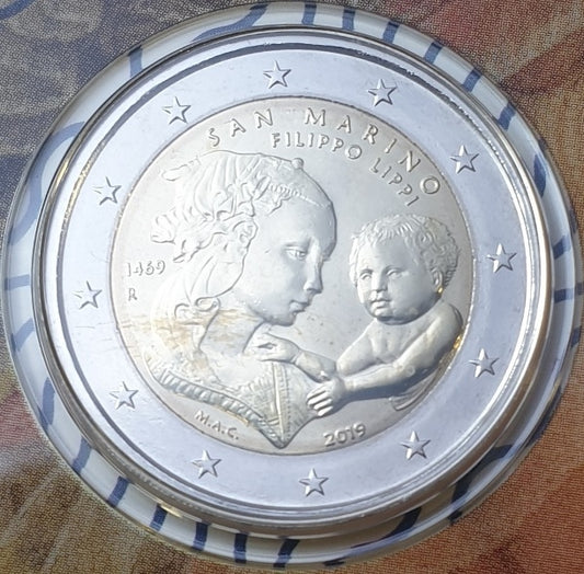 Saint-Marin - 2 Euro 2019, Filippo Lippi, (Coin Card)