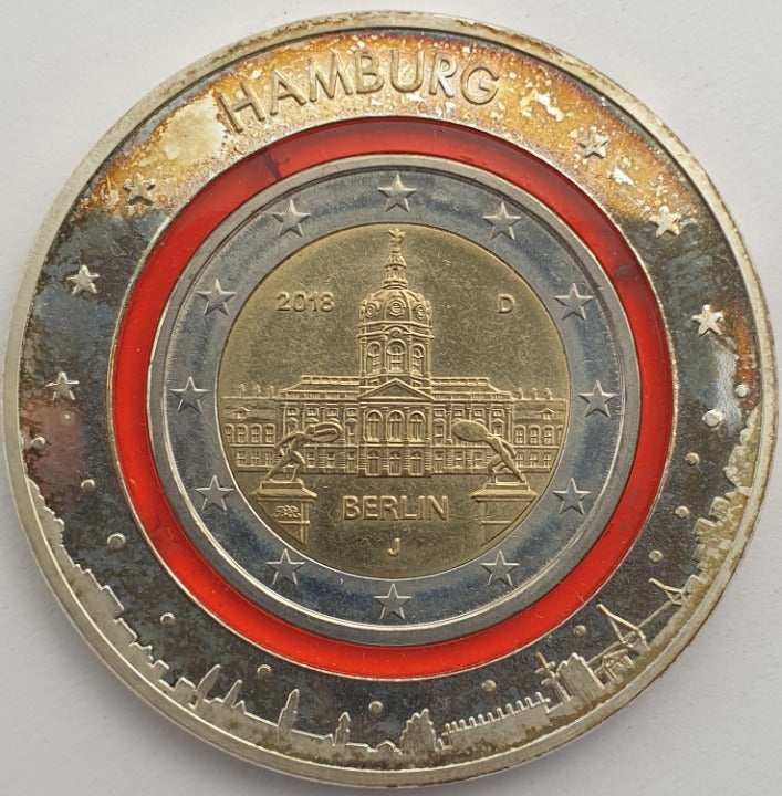 Allemagne - 2 euros 2018 J, Boîtier rouge argenté