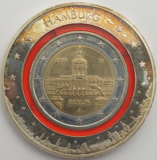 Allemagne - 2 euros 2018 J, Boîtier rouge argenté