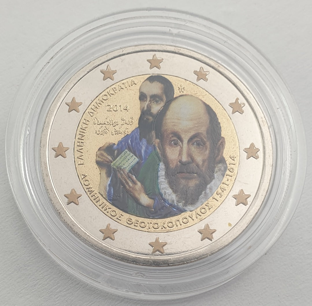 Grèce - 2 Euro 2014, Domenikos Theotokopoulos, Couleur