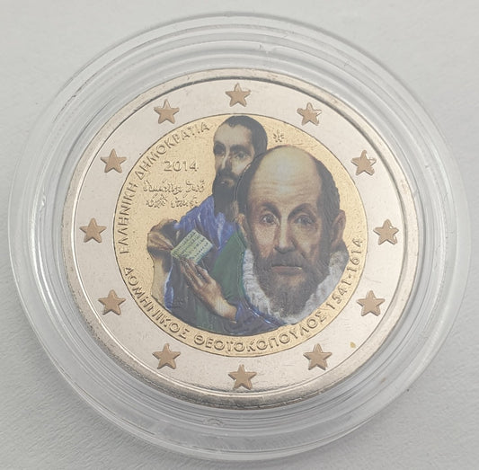 Grèce - 2 Euro 2014, Domenikos Theotokopoulos, Couleur