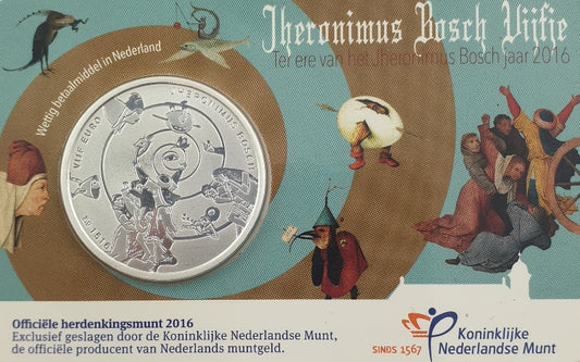 Pays-Bas - 5 euros 2016, 500 ans de Jérôme Bosch (carte-monnaie)