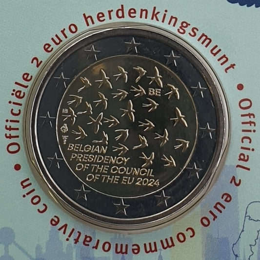 Belgique - 2 euros 2024, présidence belge du Conseil de l'UE - Écriture néerlandaise, (carte à pièces)