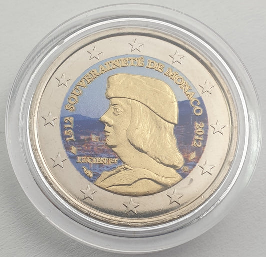 Monaco - 2 Euro 2012, Albert II Lucien Grimaldi I, Couleur