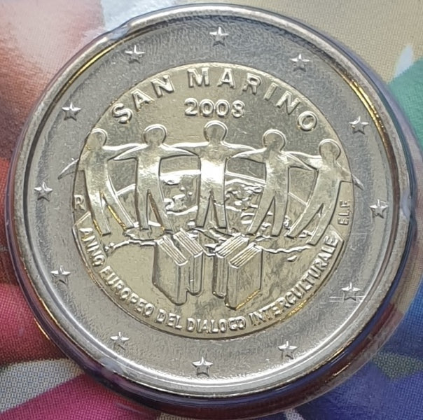 Saint-Marin - 2 euros 2008, Année européenne du dialogue interculturel (carte à pièces)