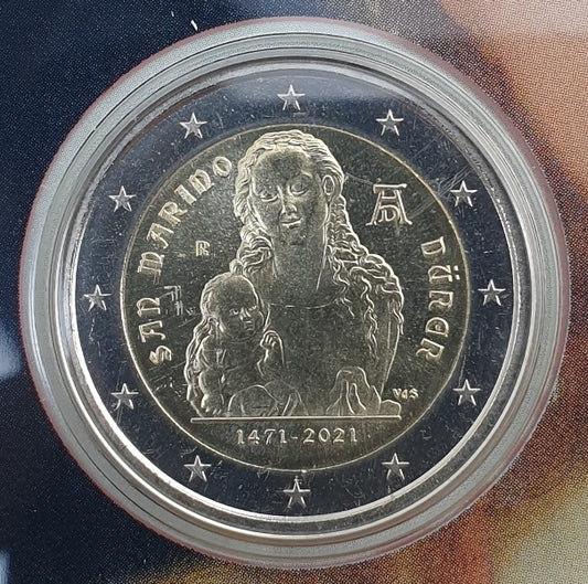 Saint-Marin - 2 euros 2021, 550 ans depuis sa naissance, (Carte à pièces)