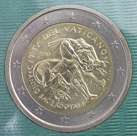 Vatican - 2 euros 2010, Année des prêtres (carte-monnaie)
