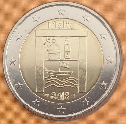Malte - 2 euros 2018, Patrimoine culturel, Carte de pièces