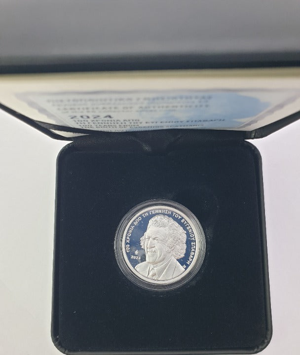 Grèce - 6 euros 2024, 100e anniversaire de la naissance d'Eugenios Spatharis, argent, qualité Belle Épreuve