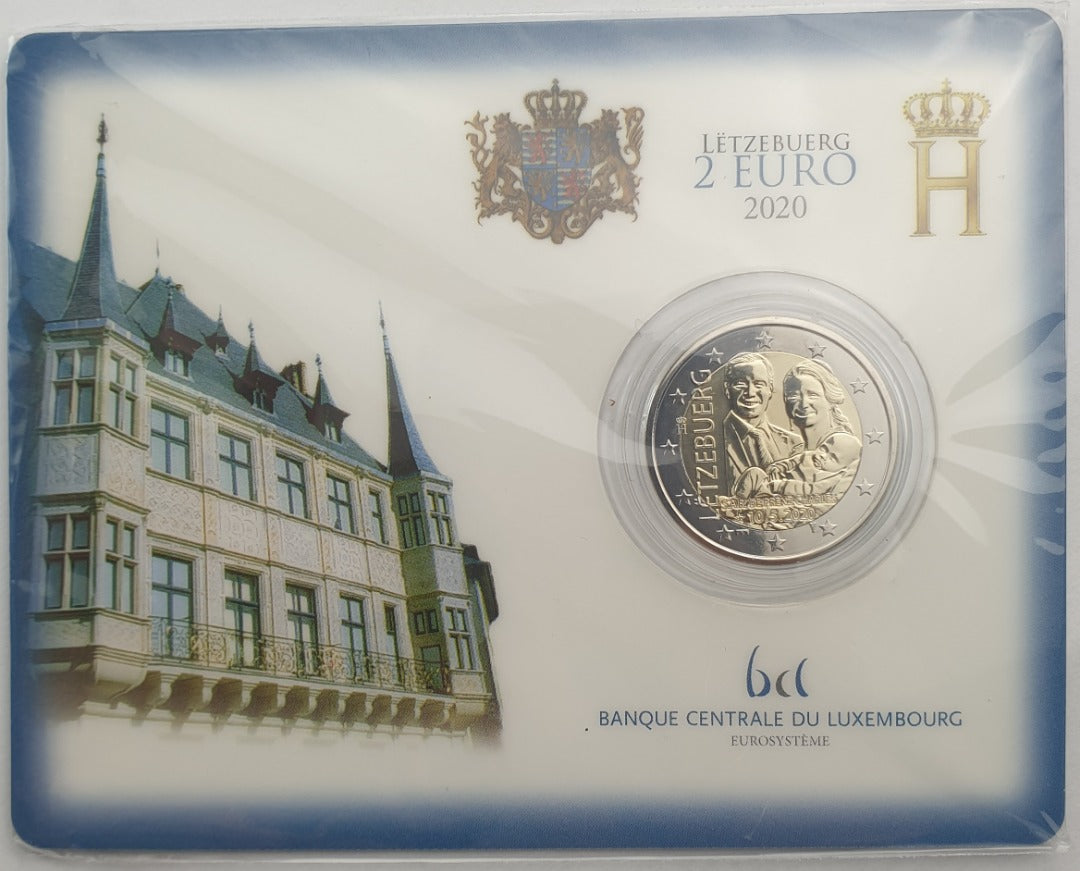 Luxembourg - 2 euros 2020, Henri Ier Naissance du prince Charles - version classique, (carte-pièce)