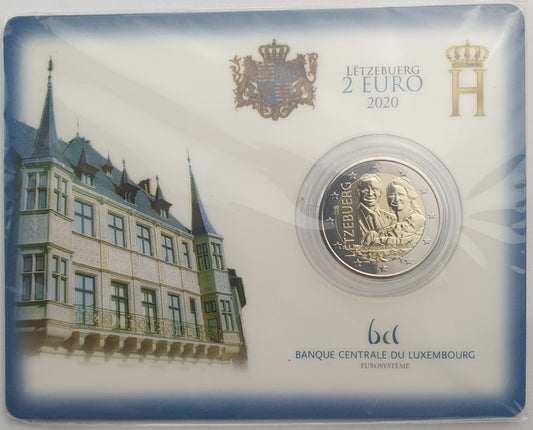 Luxembourg - 2 euros 2020, Henri Ier Naissance du prince Charles - version classique, (carte-pièce)