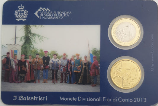 Lot de 2 pièces (1 euro, 50 leptos) 2013, Saint-Marin