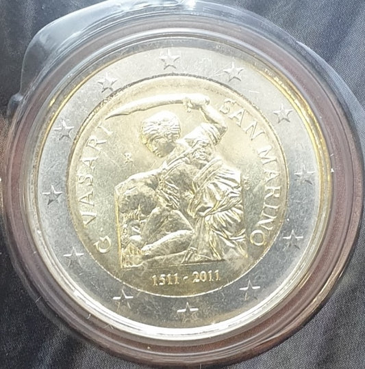 Saint-Marin - 2 euros 2011, 500e anniversaire de la naissance de Giorgio Vasari, (Carte-pièce)