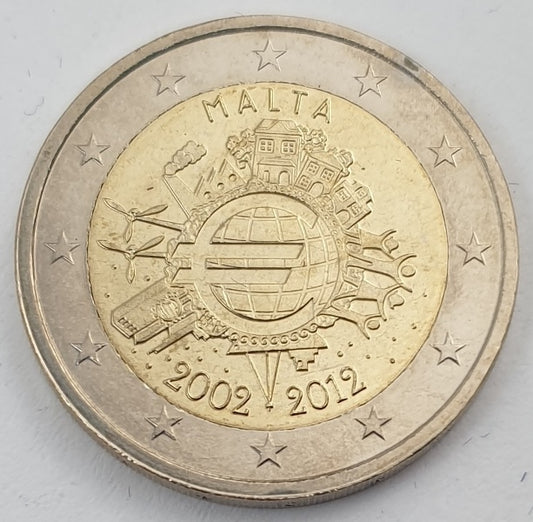 Malte - 2 euros (Dix ans de l'euro 2002-2012), non circulée