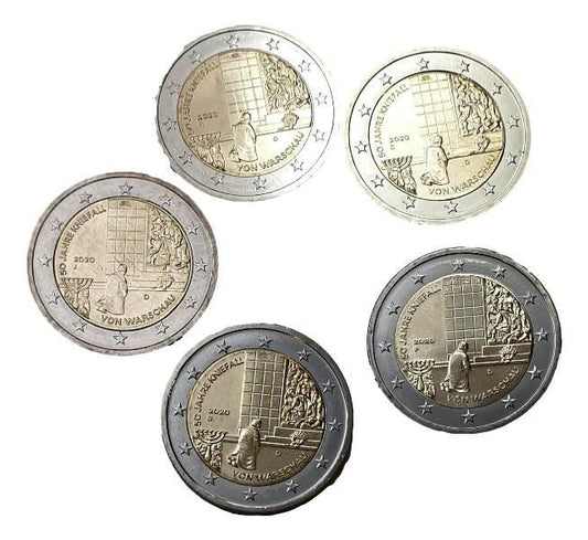 Allemagne - 2 euros 2020 B, Série (A, D, F, G, J), Neuf