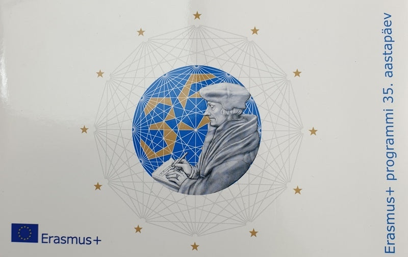 Estonie - 2 euros 2022, 35 ans du programme Erasmus, BU (Carte à pièces)