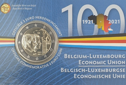 Belgique - 2 euros 2021, Union économique (carte à pièces)